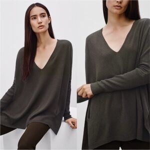 Aritzia Babaton Olive Green Wool Blend Baylor Sweater Pockets Small Medium